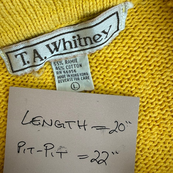 Yellow Floral Knit Polo Top - Vintage 80s - Picture 2 of 7